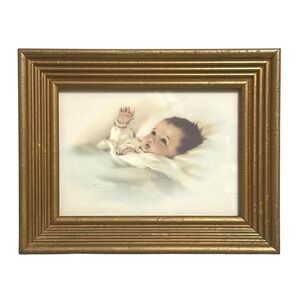 BESSIE PEASE GUTMANN Awakening 1985 Portal Litho USA Baby Infant framed Nursery